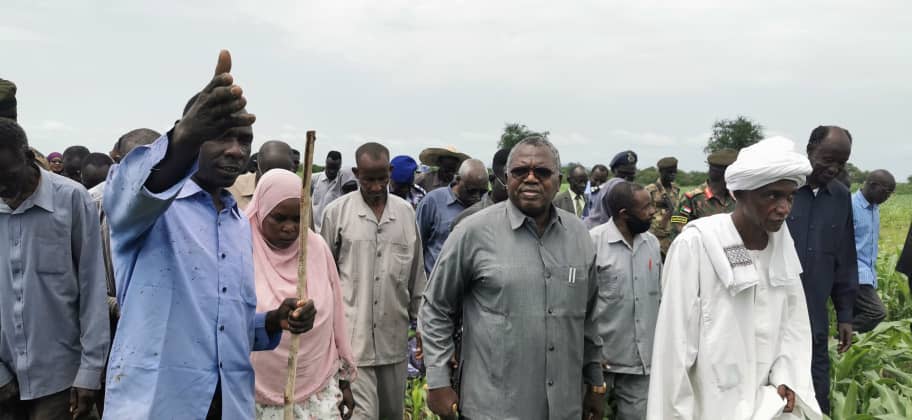 “والى جنوب كردفان” يتفقد مشروع التقاوي بمساحة 600 فدان بالبرداب